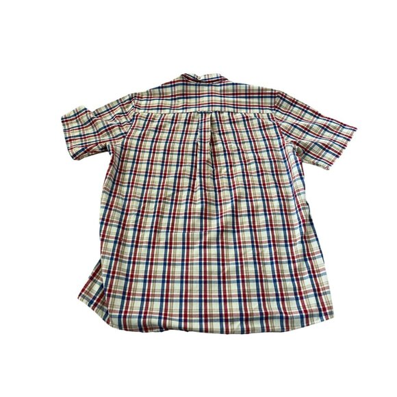 Saddlebred Mens Button Down Shirt Multicolor Large Collared Short Sleeve Plaid - Picture 3 of 7